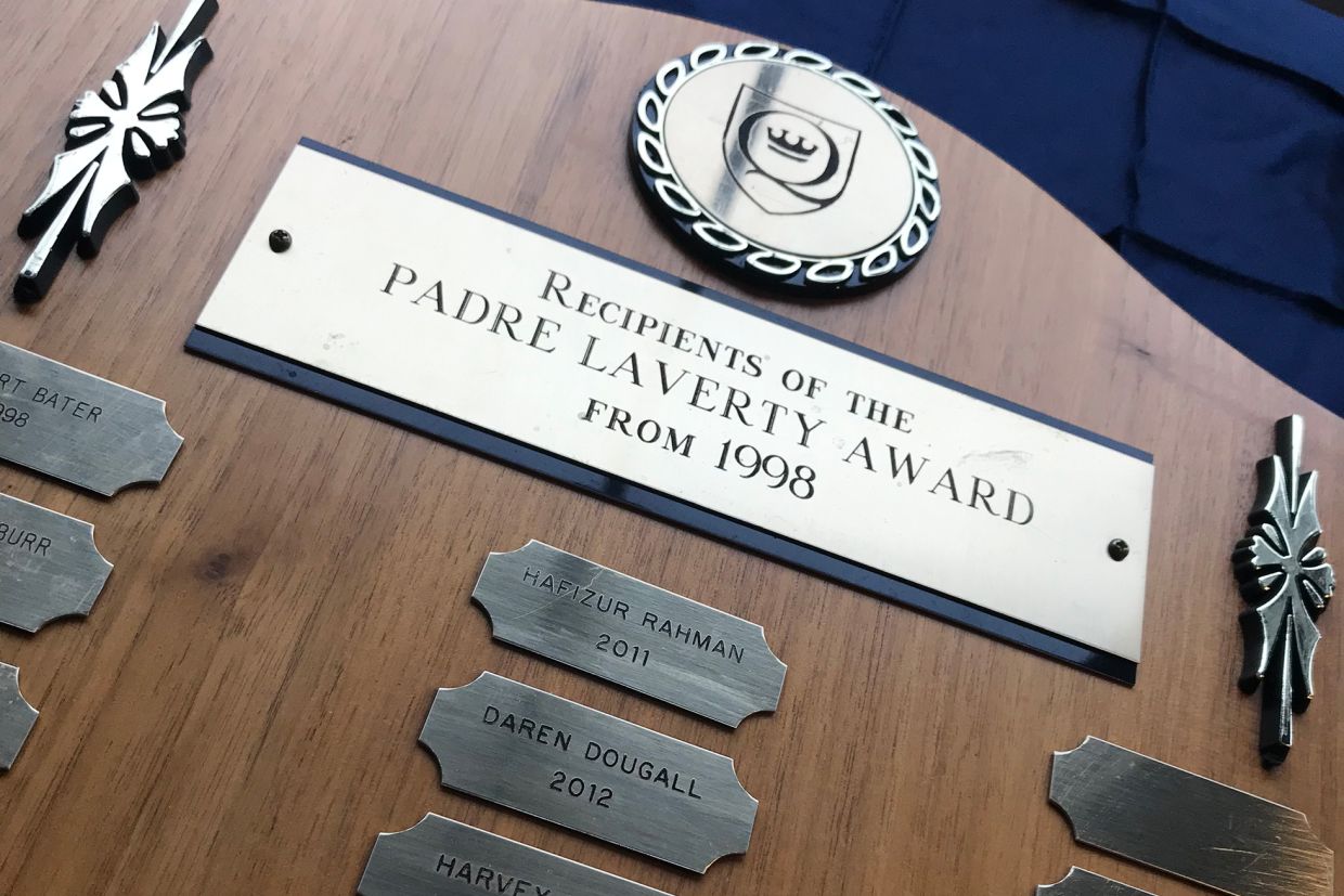 Padre Laverty Award plaque