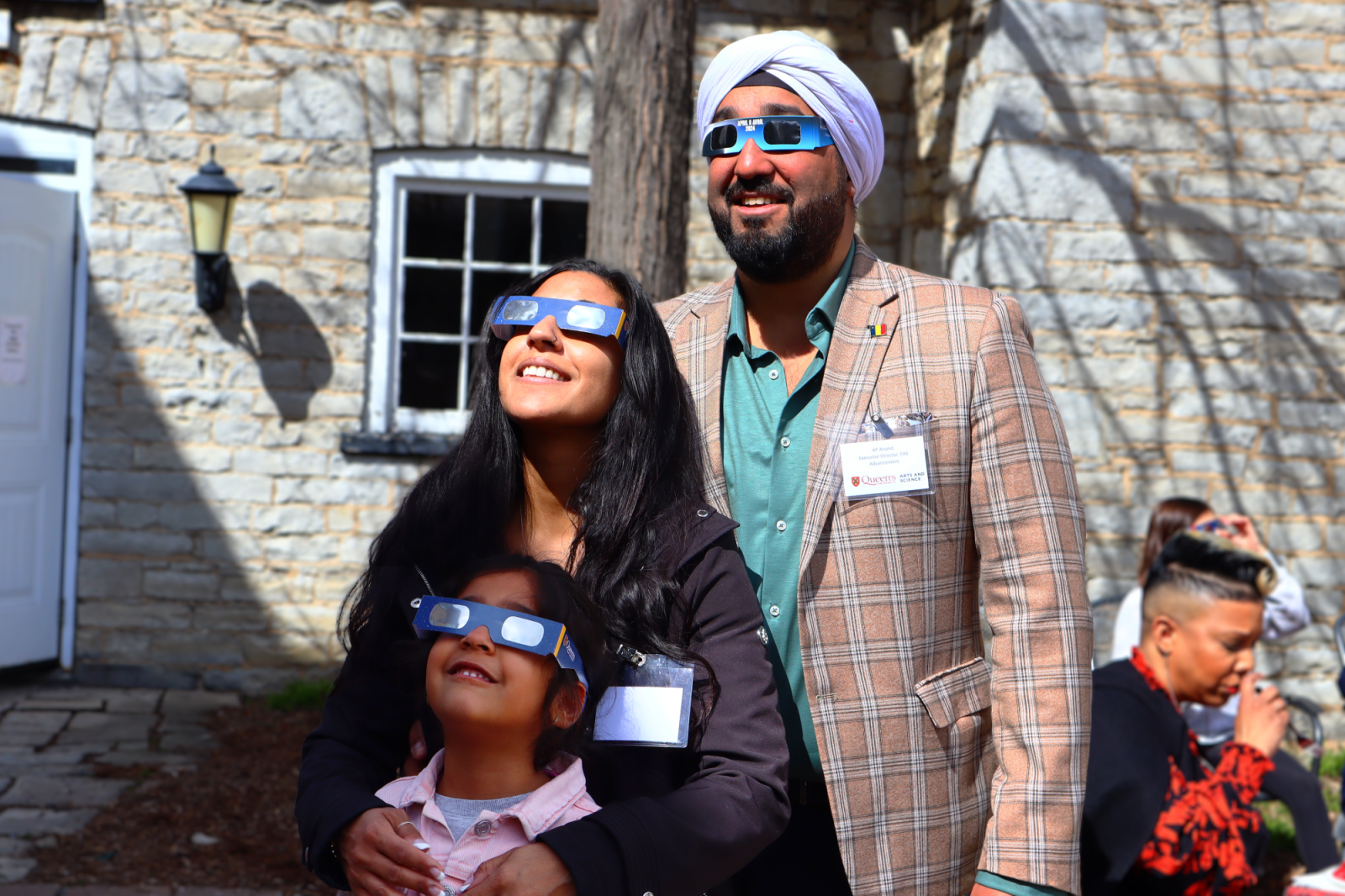 ED of FAS Advancement, KP Anand and his family at the Eclipse event