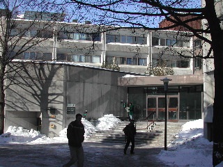 "Main entrance of Mac-Corry in Winter"