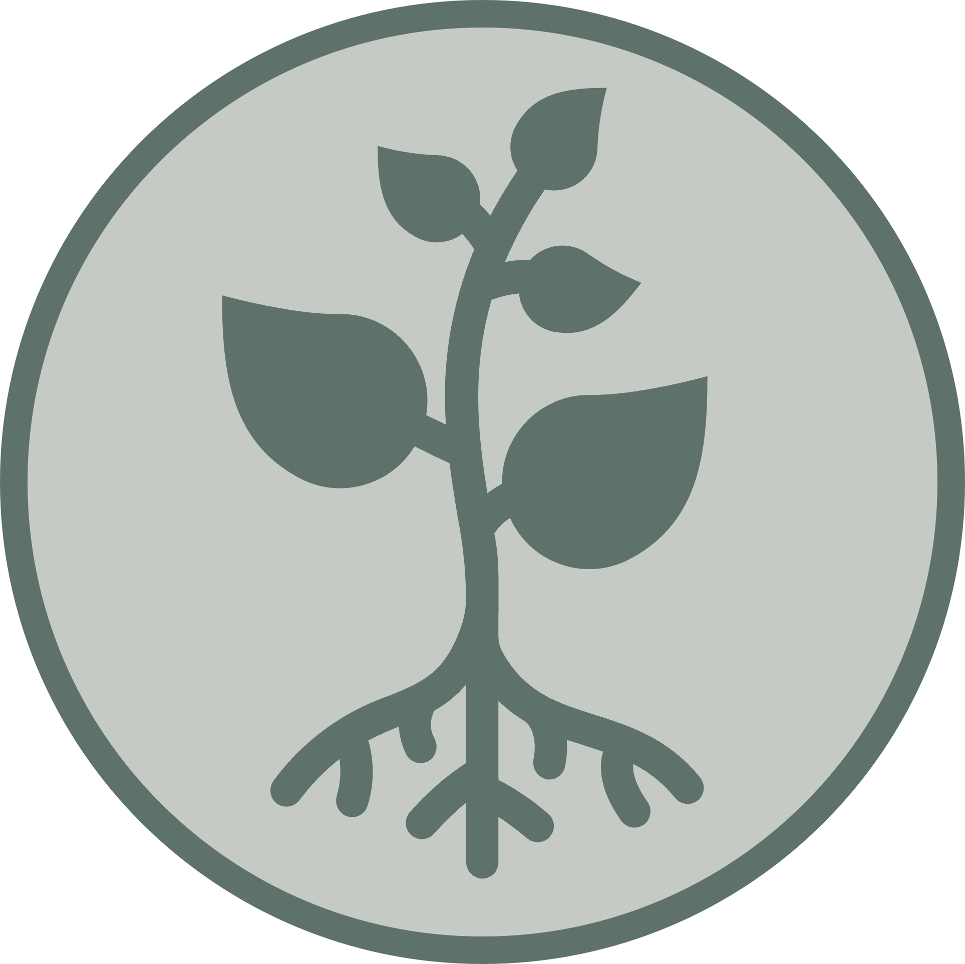foundations badge: dark green small plant on light green background