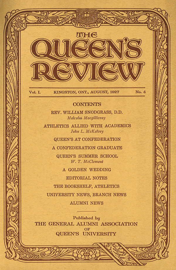 [Queen's Alumni Review cover]