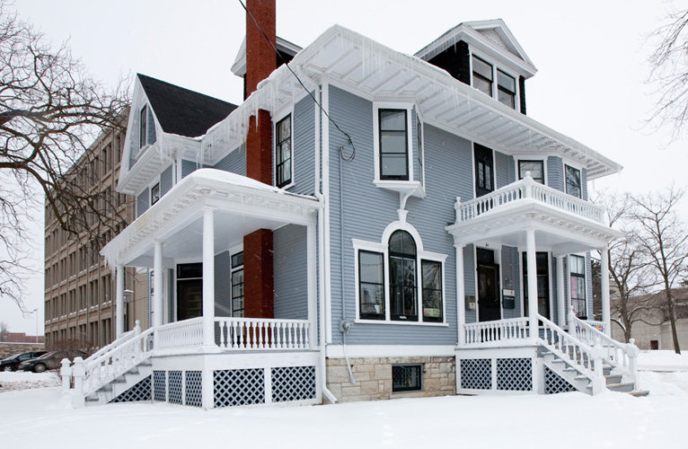 [photo of the Grey House in winter]