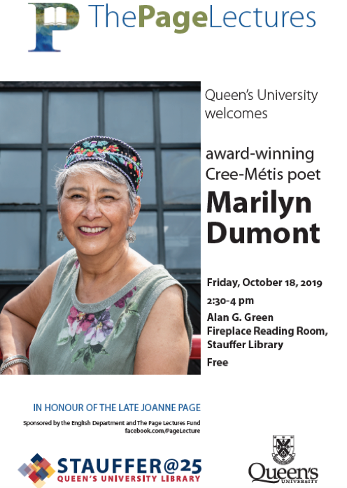 Marilyn Dumont Page Lecture poster
