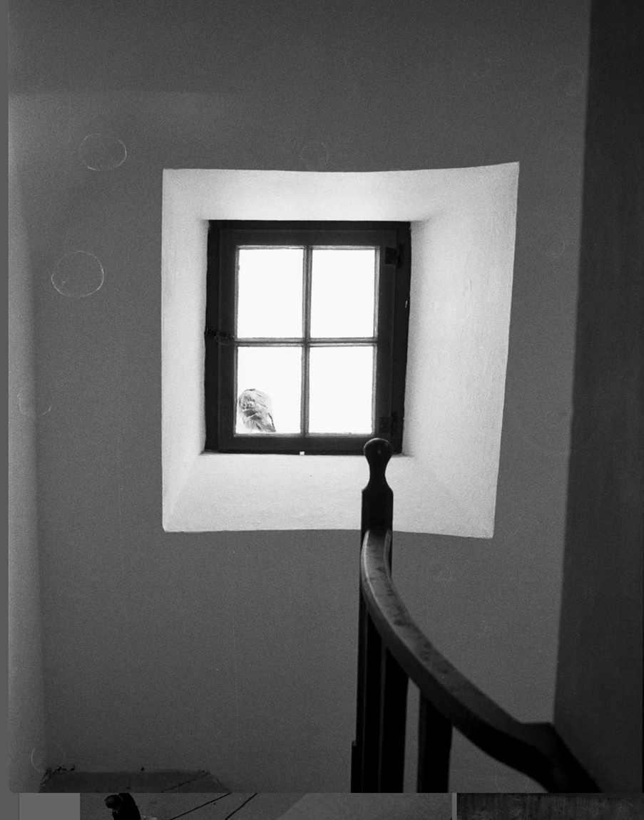 a window in a stairwell