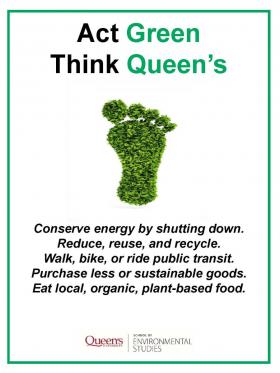 Act Green Think Queen's poster