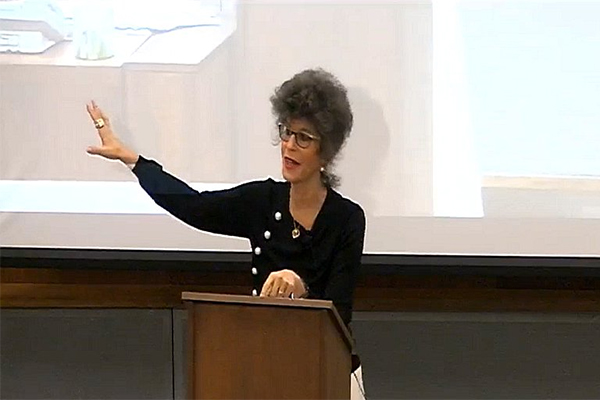 [Dr. Shoshana Zuboff gives a lecture on surveillance capitalism (Photo: Surveillance Studies Centre)]