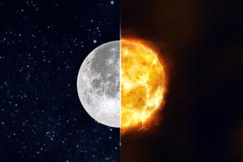 Graphic of the moon and sun