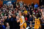 Women's basketball team players and fans cheer during the Critelli Cup final on Saturday, March 4 at the Athletics and Recreation Centre. 