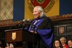 Photograph of The Honourable Murray Sinclair receiving an honorary doctorate from Queen's in 2019.
