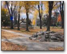 Archive color photo of wooded park area in Kingston on a fall day