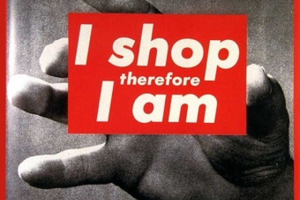 An image of text that reads: I shop therefore I am