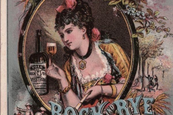 An image of an advertisement from the late 19th century for Lawrence & Martin's Tolu Rock and Rye as a cure for illnesses and diseases
