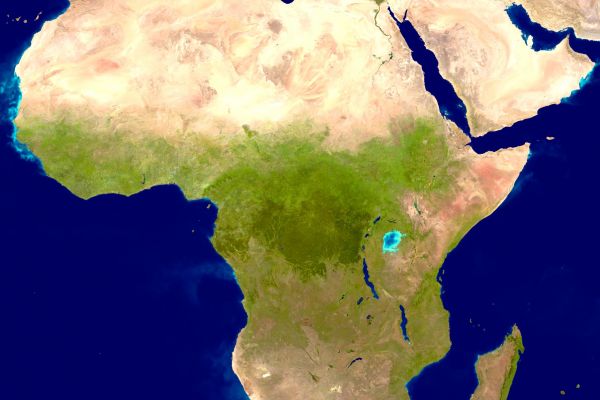 Image of a satellite photo of the African continent