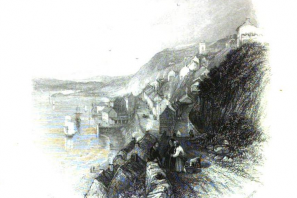 Painting of an Irish village.