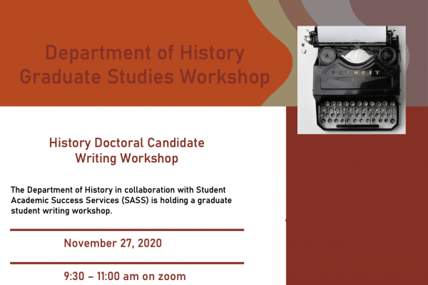 Poster for History Doctoral Candidate Workshop