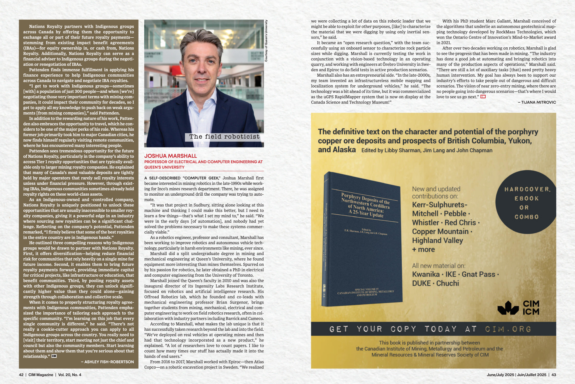 CIM Magazine article about Joshua Marshall