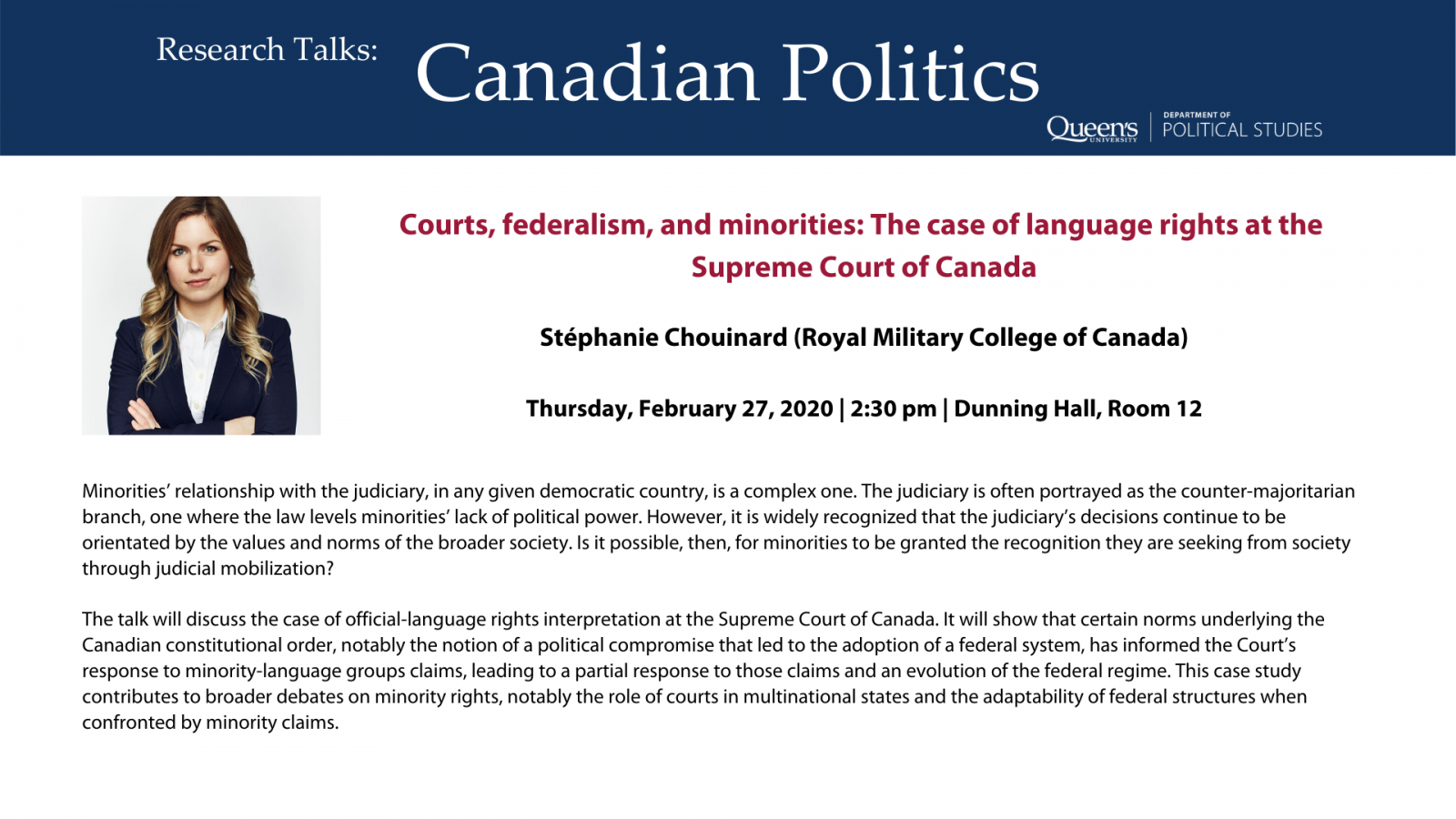 Courts, federalism and minorities: The case of language rights at the Supreme Court of Canada