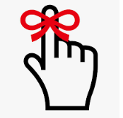 "A simple graphic of a hand with the index finger pointed up that has a red string tied in a bow on it"