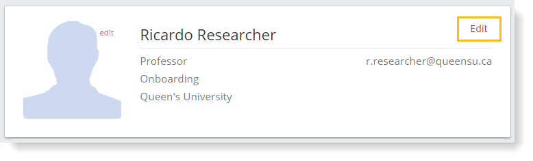 An image depicting the membership information section of a researcher's profile