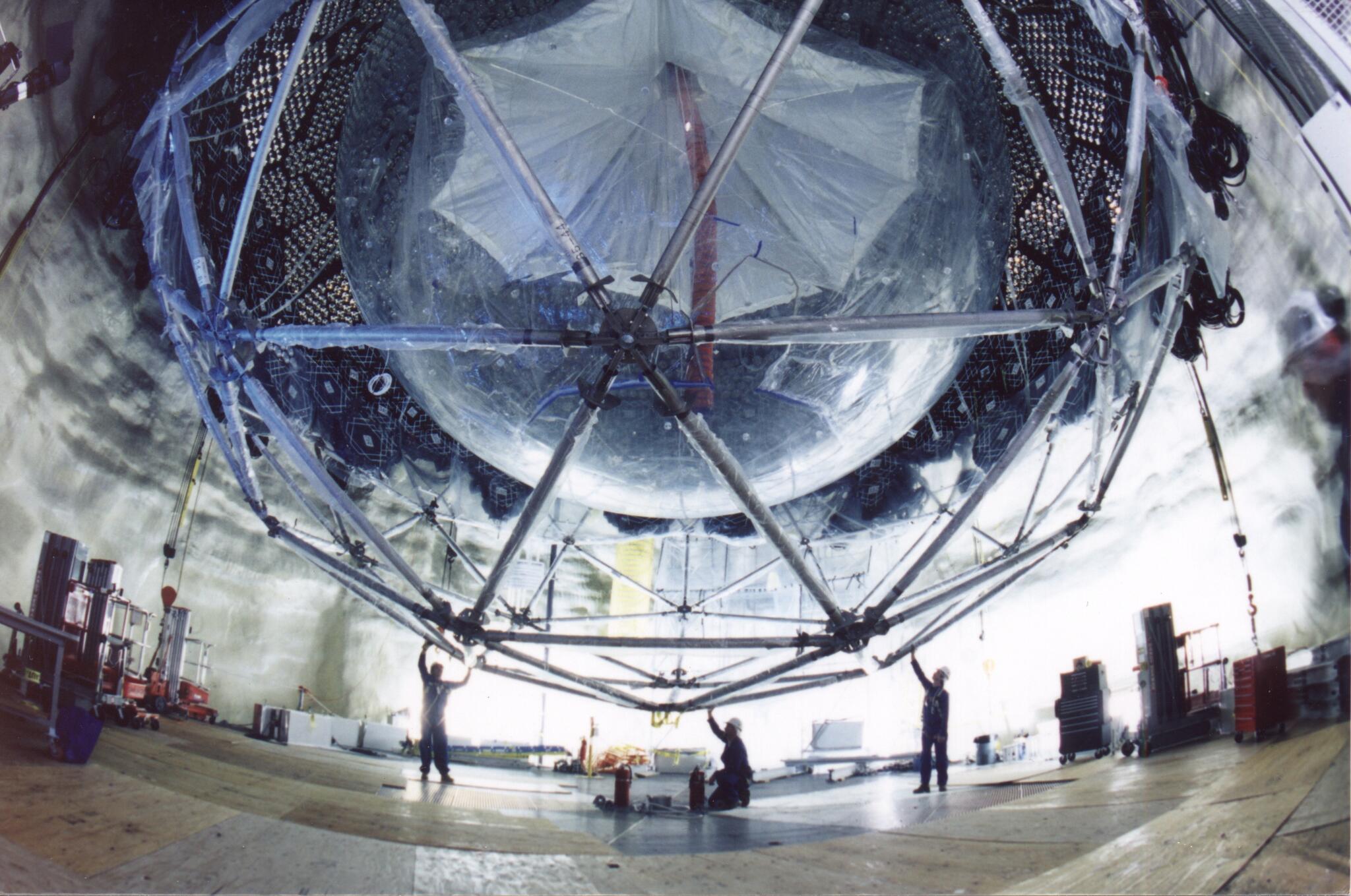 The construction of the original Sudbury Neutrino Observatory experiment.