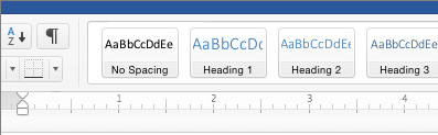 screen shot of ribbon for headings in Mac version of Word