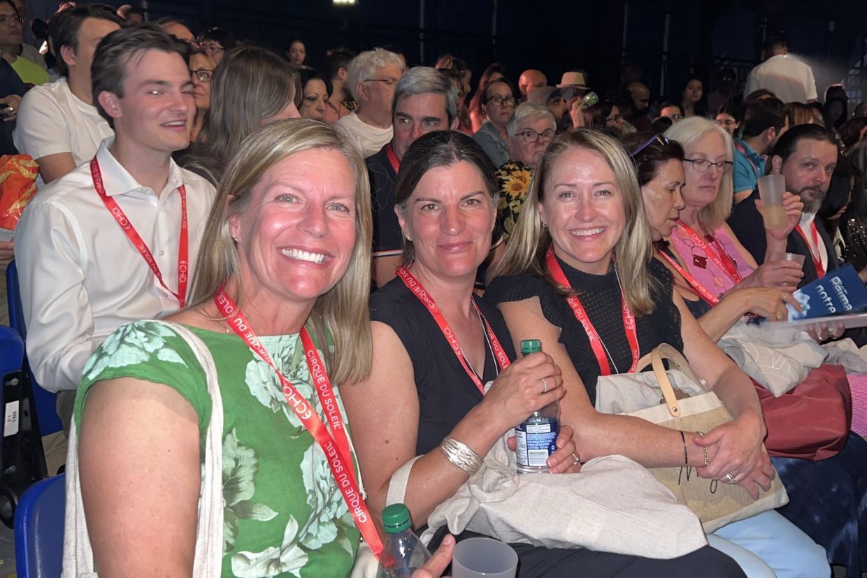 Three women at alumni event