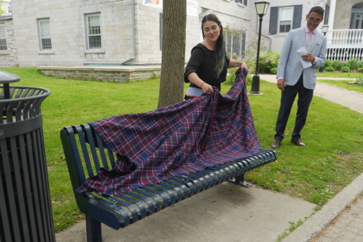 Unveiling of bench