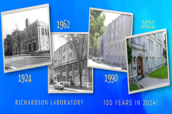 4 images of Richardson laboratory over the 100 years