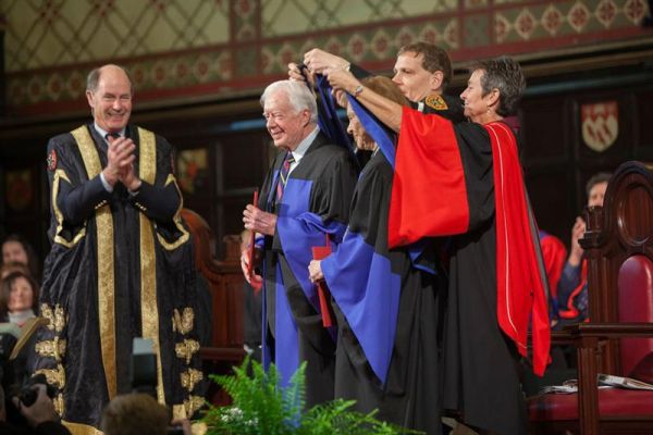 Jimmy Carter on stage in Grant Hall