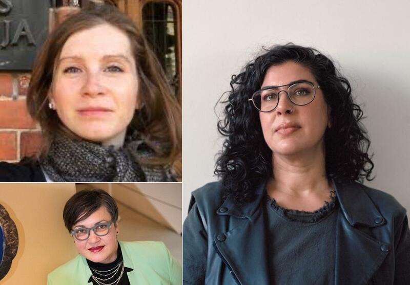 Prof. Antonia Behan, artist Swapnaa Tamhane, and ROM Dan Mishra Curator of South Asian Arts and Culture, Deepali Dewan, all speaking at Inside Mobile Palace, May 11, 2022, 11am-12pm via Zoom.