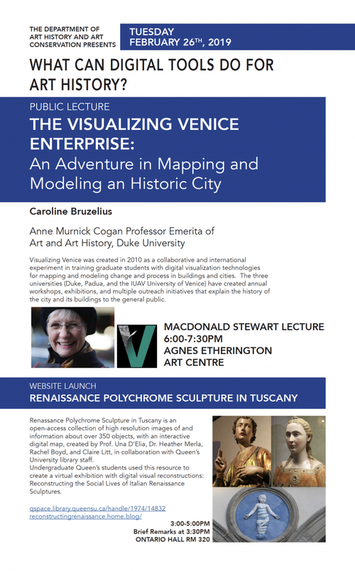 Poster for the public lecture, "The Visualizing Venice Enterprise"