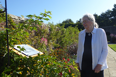 Isabel Bader in the Tricolour Garden