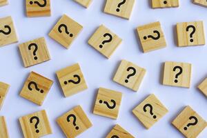 Question mark wooden blocks 