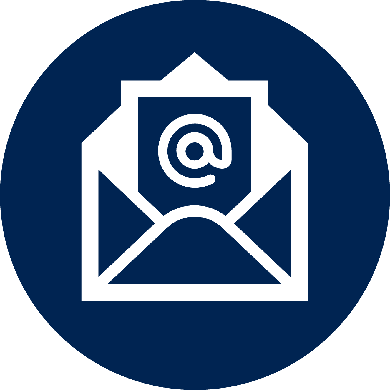 email icon in a blue circle