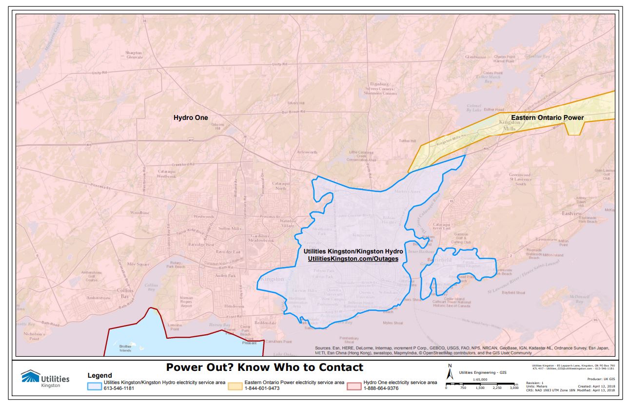 utility coverage service map kingston