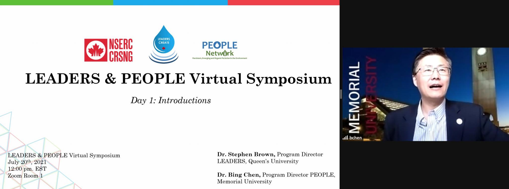 Dr. Bing Chen, Director of the PEOPLE Network welcomes attendees to the 2021 LEADERS & PEOPLE Symposium
