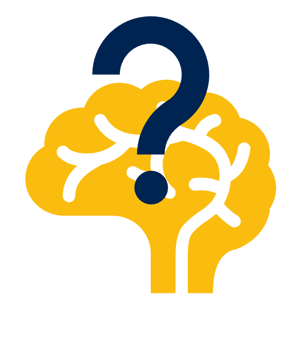 brain icon under a question icon