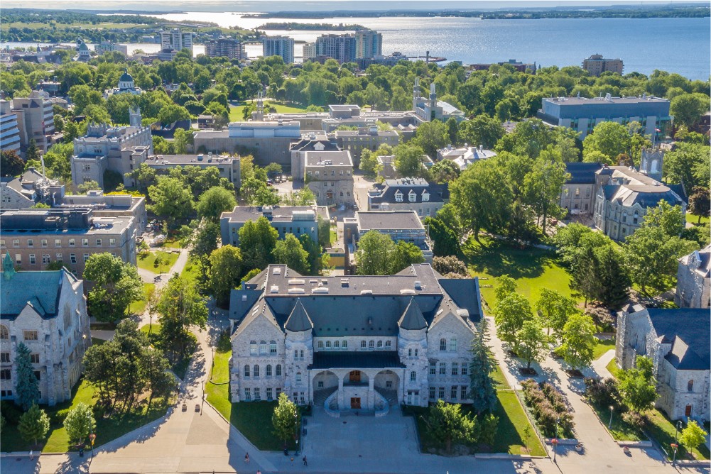 bird's eye view of campus
