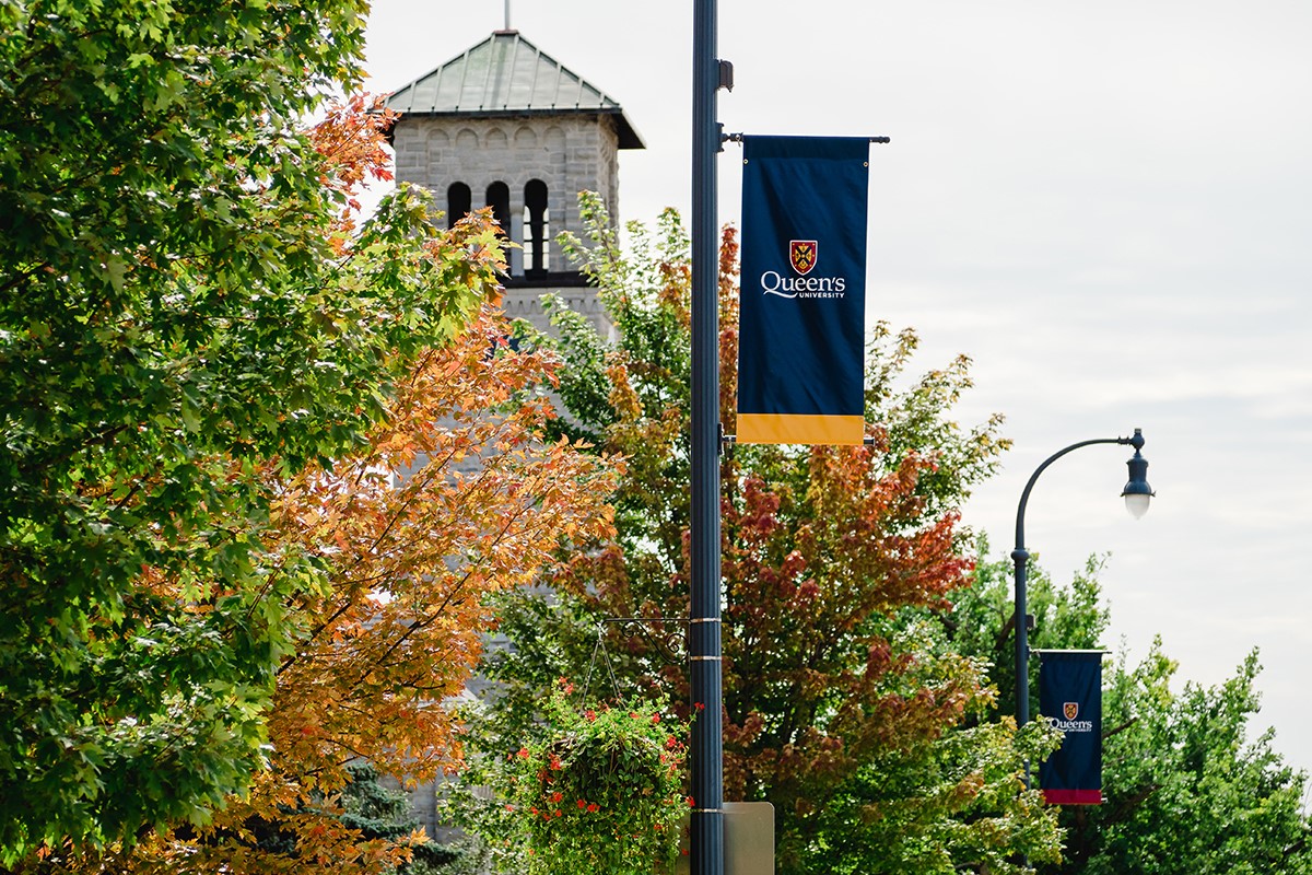 Grant Hall tower and Queen's pole pennant