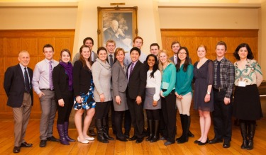 [Provost Alan Harrison with Loran scholars]