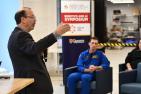 Kevin Deluzio, Dean of Smith Engineering, introduces Canadian Space Agency astronaut Joshua Kutryk