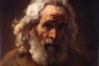 Head of an Old Man with Curly Hair by Rembrandt