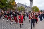 Queen's Bands and alumni parade on University Avenue