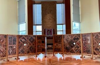 The Witness Blanket, a large-scale art installation created by master carver Carey Newman, whose traditional name is Hayalthkin'geme, on loan from @humanrights.ca