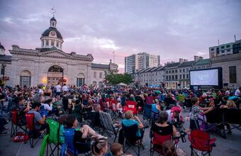 Movies in the square in downtown Kingston