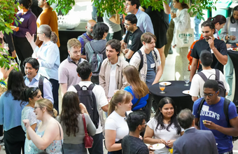 New graduate students mingle at the New Student Welcome Reception on September 5, 2024