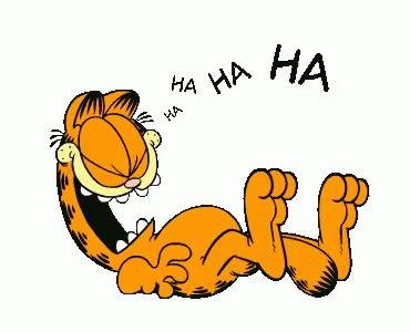 Garfield laughing