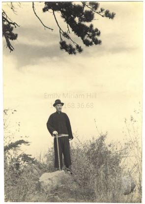 Man admiring a mountain view