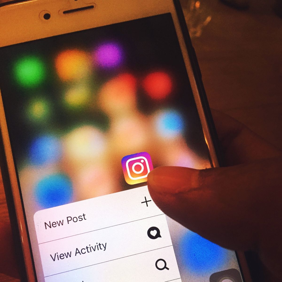 Phone with Instagram stock photo