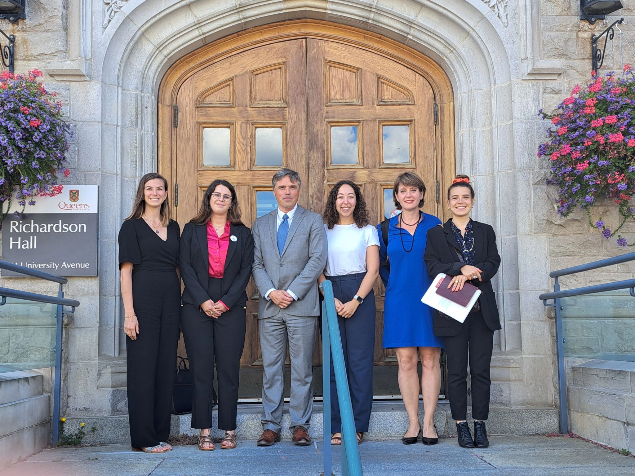 Photo of Visitors of French Embassy and Queen's University Staff outside Richardson Hall